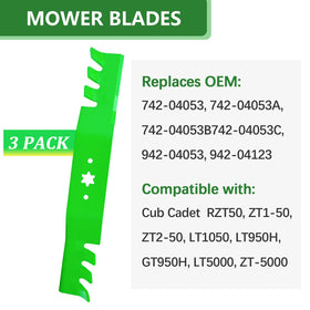 JYLEYJ mulching blades for RZT50 series deliver consistent mulch distribution