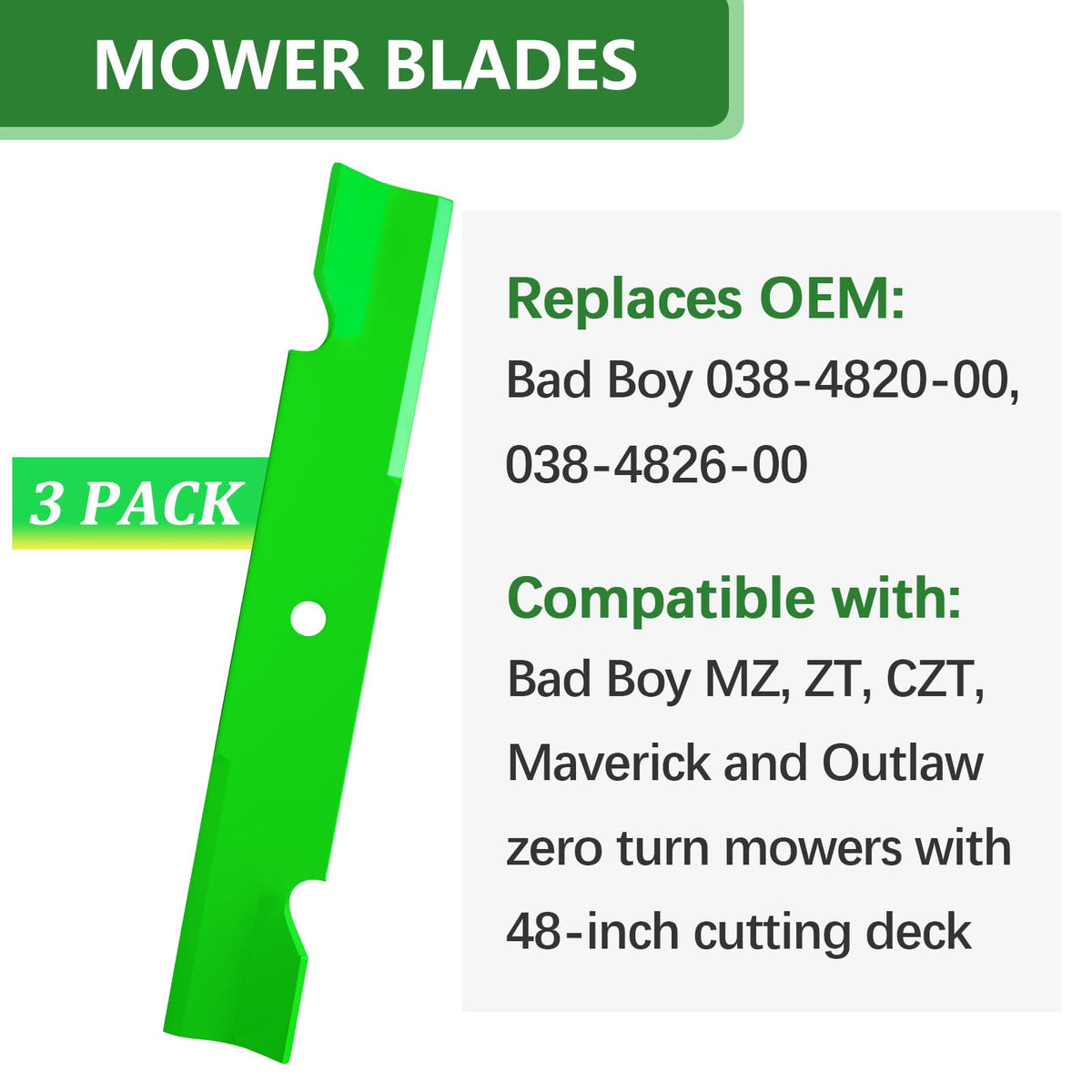 JYLEYJ MZ Magnum ZT Elite blades pack for smooth, even mowing.