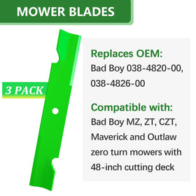 JYLEYJ MZ Magnum ZT Elite blades pack for smooth, even mowing.