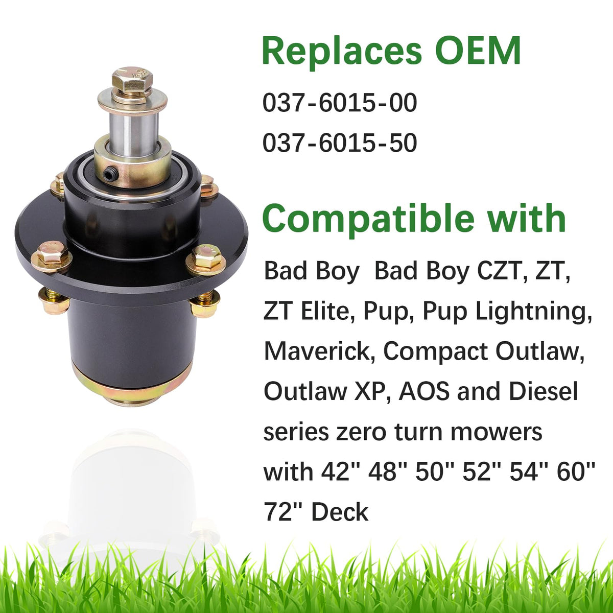 JYLEYJ CZT ZT Elite compatible spindle-assembly improves deck compatibility and ease of maintenance.