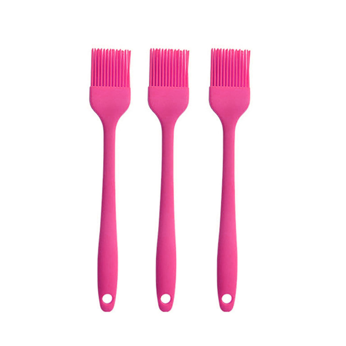 JYYHSF silicone brush three-piece set in rose red, ideal for even sauce application.