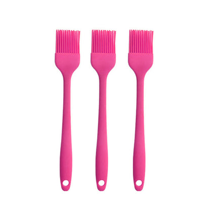 JYYHSF silicone brush three-piece set in rose red, ideal for even sauce application.