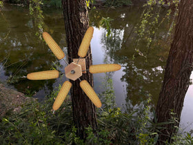JZDF Windmill Squirrel Feeder wooden blocks highlight durable construction.