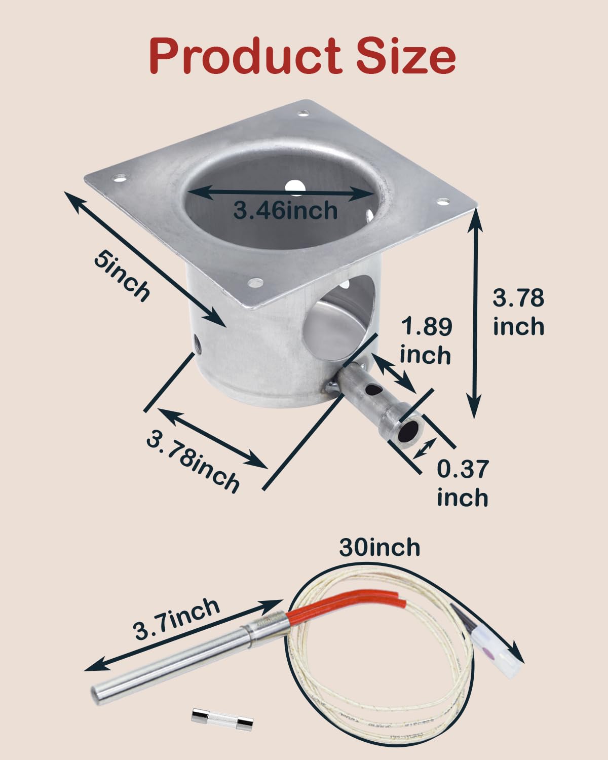 JZW-Shop Fire Pot dimensions 5x3.46x3.78 inches fit many grills