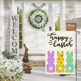 JZWEIXIA Easter garden flag with easy-sleeve installation for garden stands.