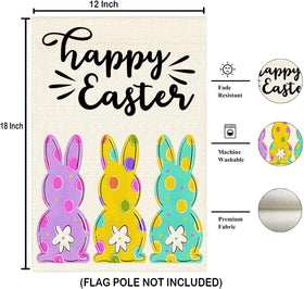 JZWEIXIA Easter garden flag UV fade-resistant colors keep vibrancy.