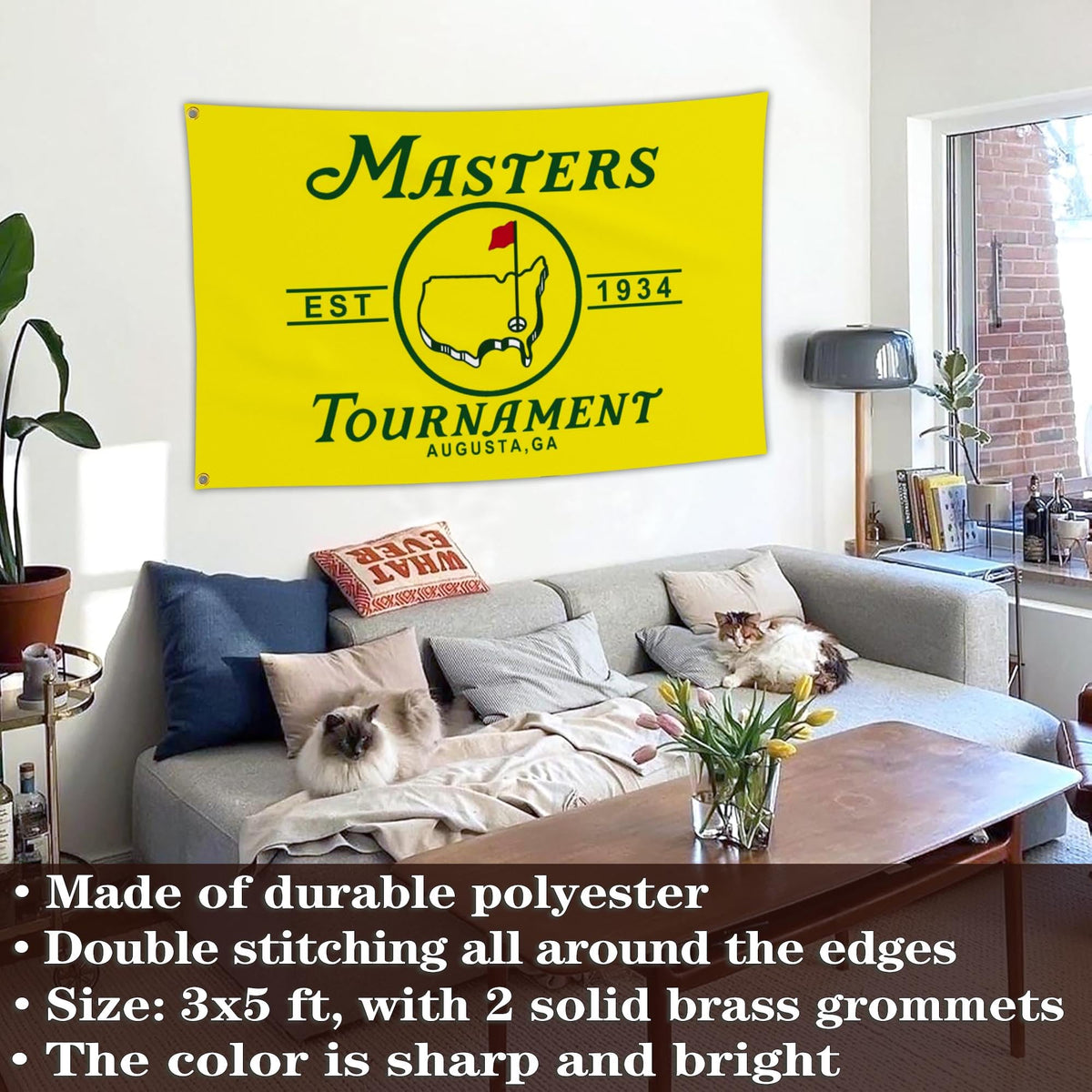 JZYIZYU masters golf decor double-sided flag for room or patio.