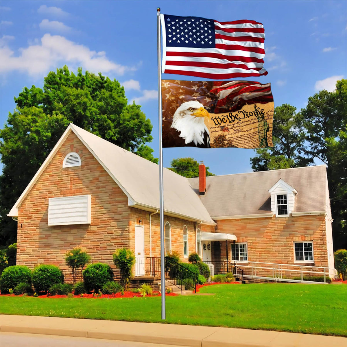 JZYIZYU 3x5 ft flag with brass grommets for secure outdoor hanging.