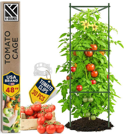 K-Brands Tomato Cage 48-inch tall provides sturdy vertical support for tall plants.