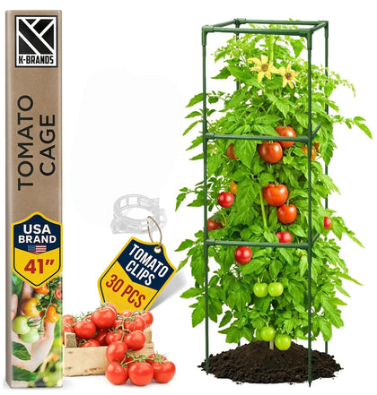 K-Brands Tomato Cage Square 41-inch assembled for sturdy vertical growth