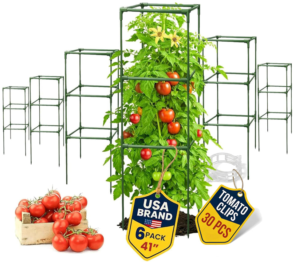 K-Brands Tomato Cage Square 41in assembled for sturdy plant support.