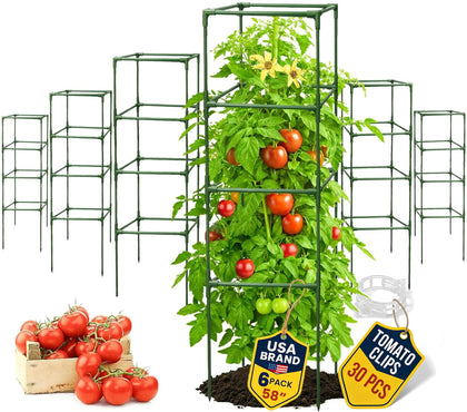 K-Brands Tomato Cage Square 58in assembly-ready for sturdy plant support