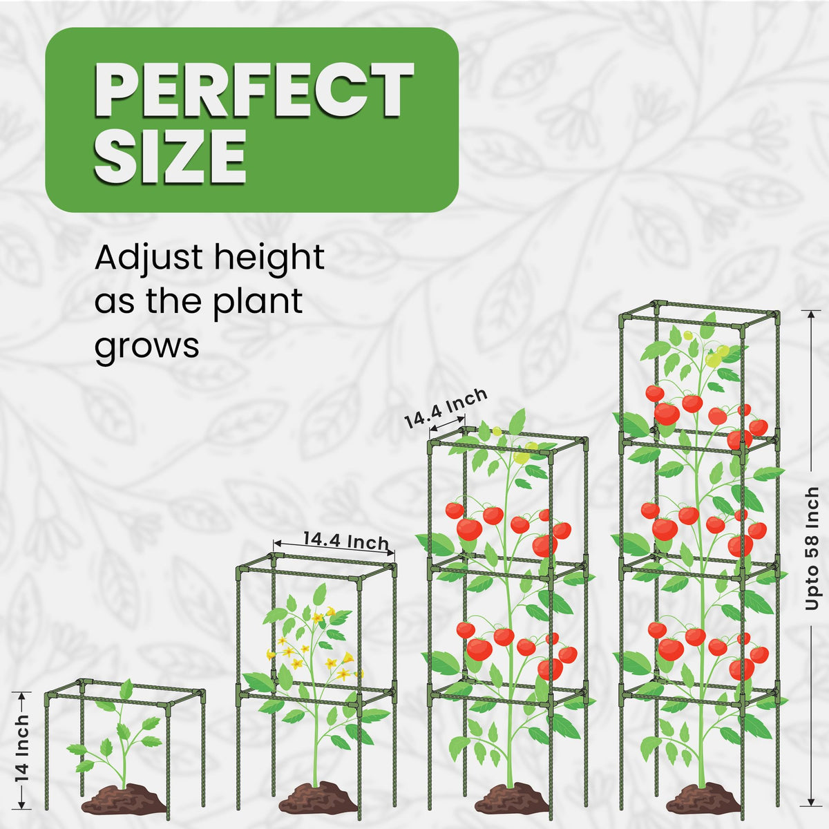 K-Brands square cage features four sturdy stakes for secure grounding in any weather.