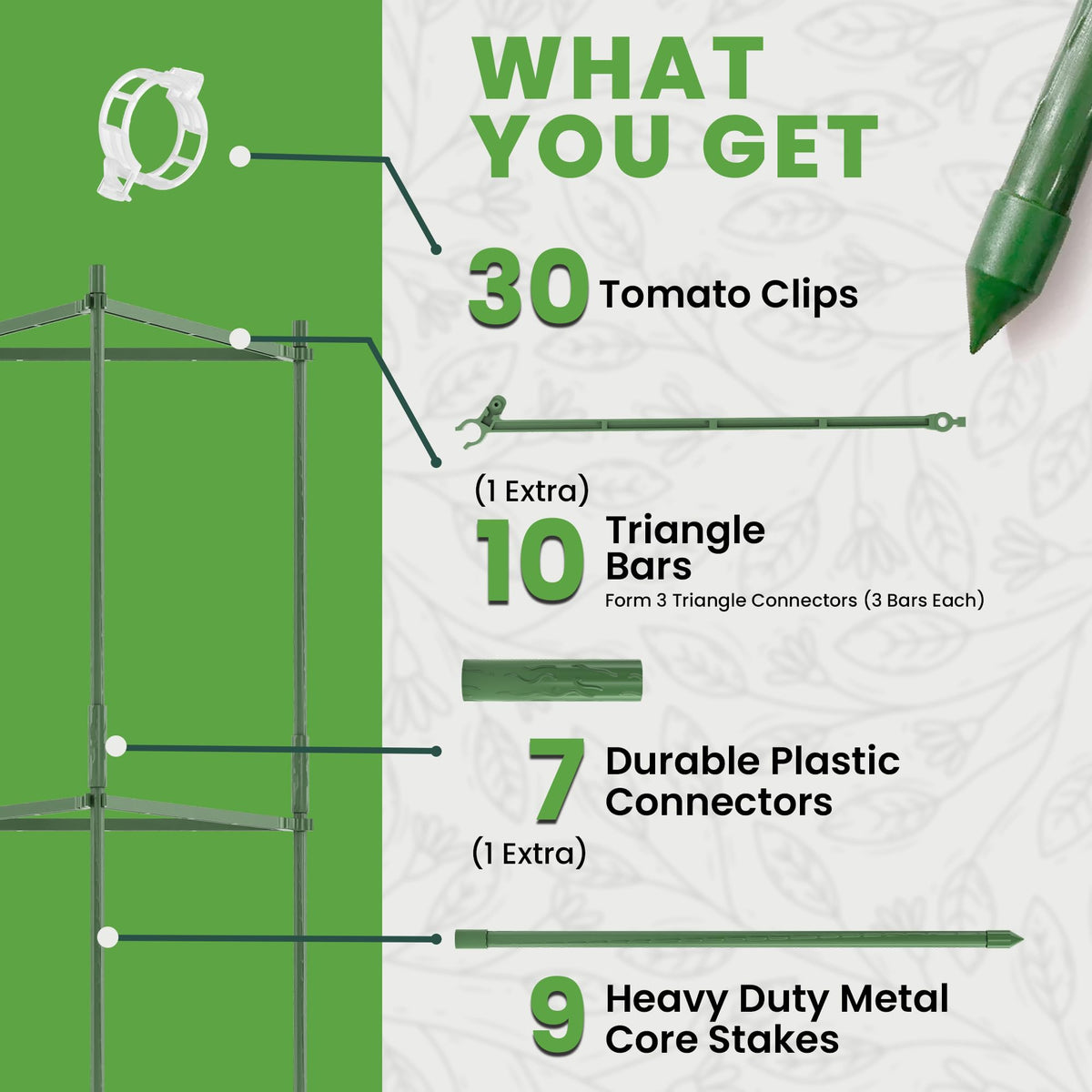 K-Brands Tomato Cage steel core with plastic coating for durable outdoor use.