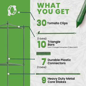 K-Brands Tomato Cage steel core with plastic coating for durable outdoor use.