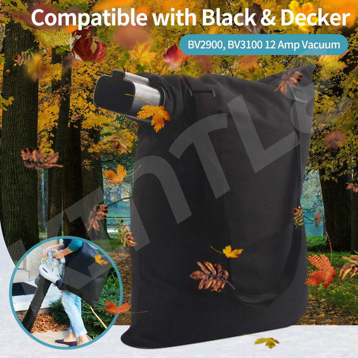 KINTLE bag dimensions show length and width for a roomy fit.