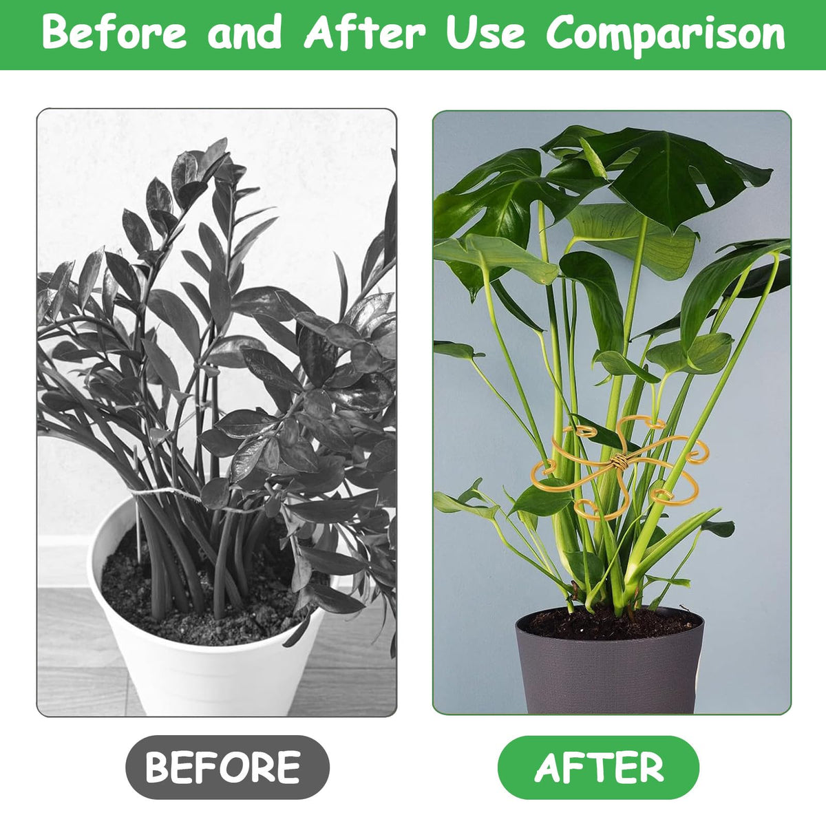KAAFANG durable metal stem holder for potted plants