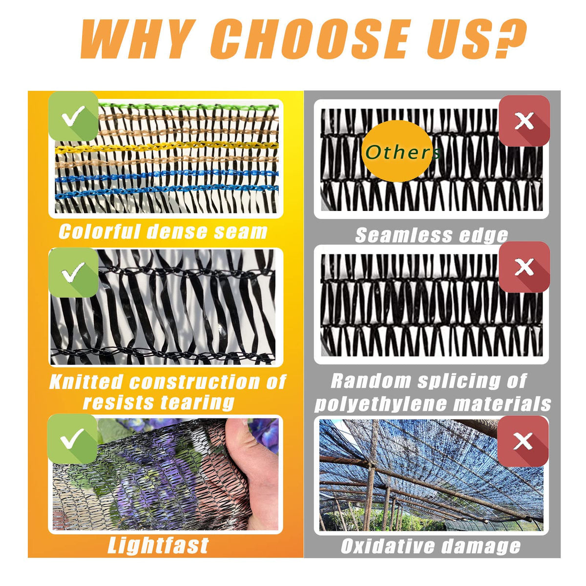 kaaogity hdpe knit closeup demonstrates durable material resisting tears for repeated seasons