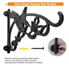 Bracket supports up to 120 lbs for large pots and baskets