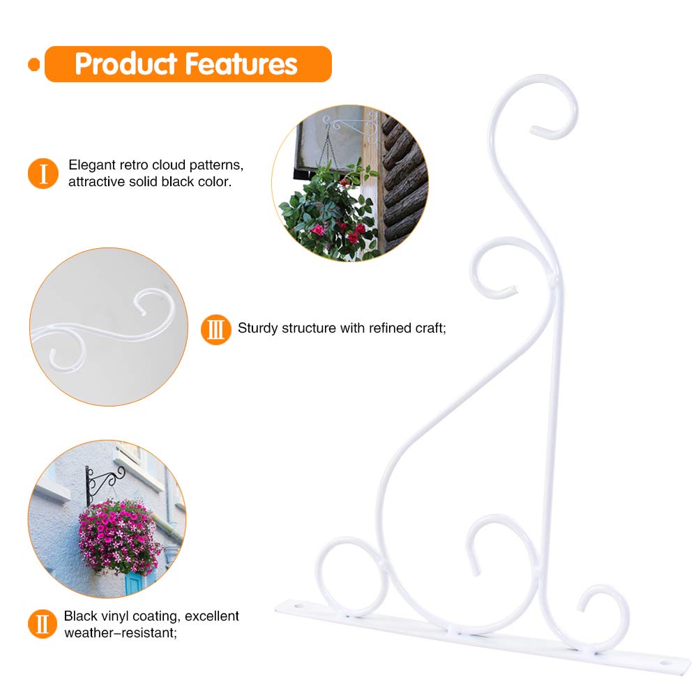 KABB wall hanger 10-inch iron bracket mounted for chic indoor or outdoor use