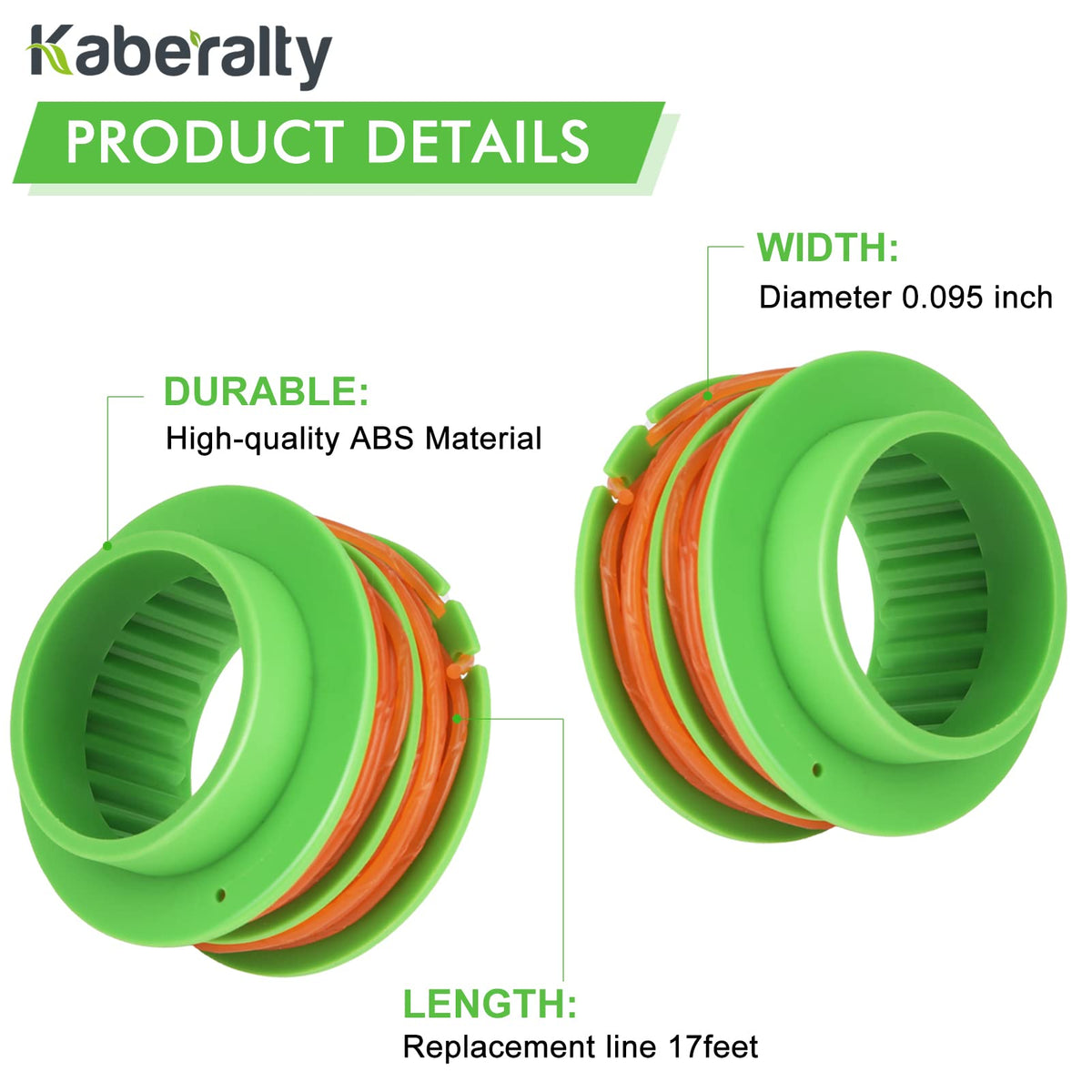 Kaberalty AS1300 twist-design spool minimizes drag and noise.