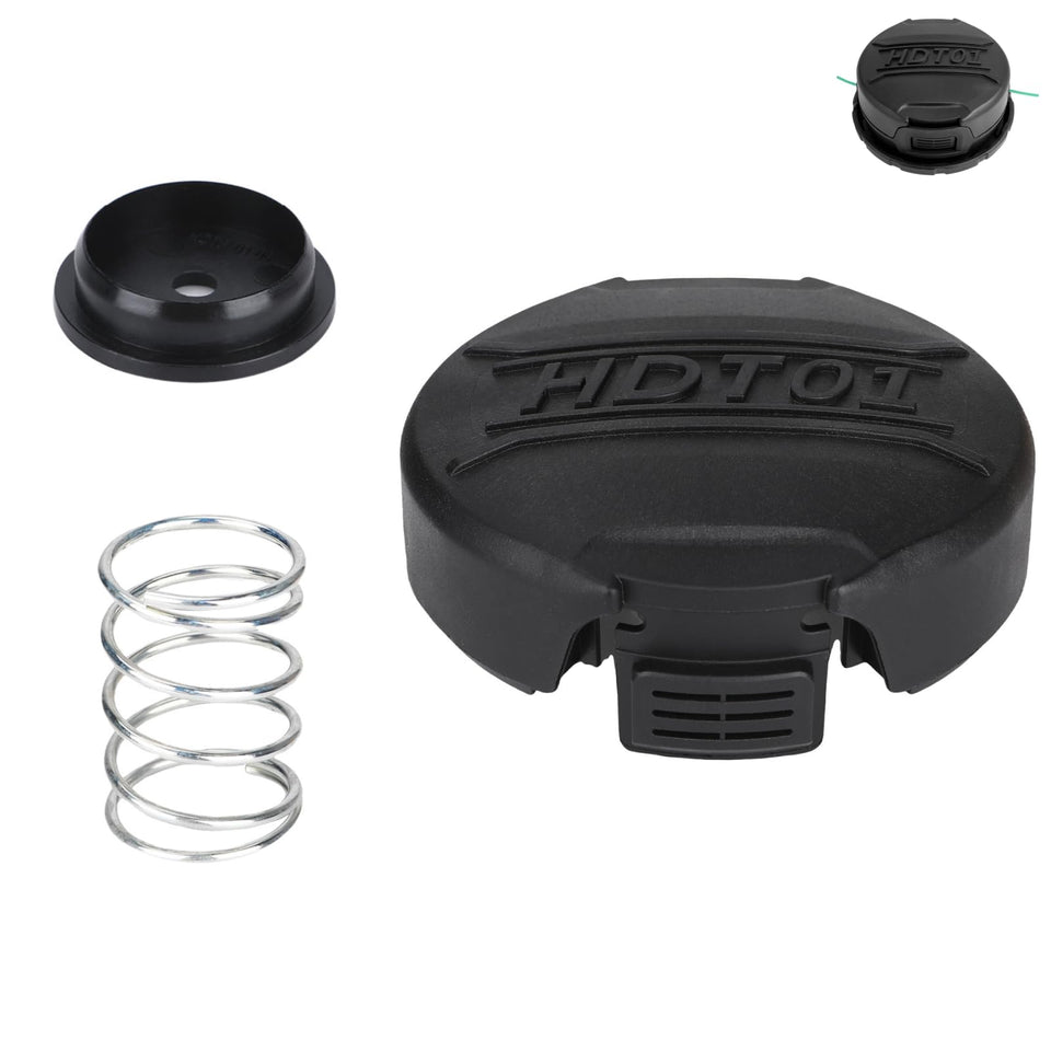 Kaberalty DWO1DT995 cap close-up, durable ABS protects the trimmer head.