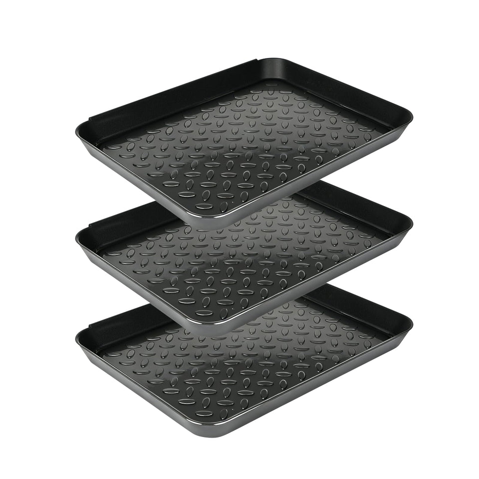 Kabquluz 3pc boot tray set demonstrates mud containment at entryway