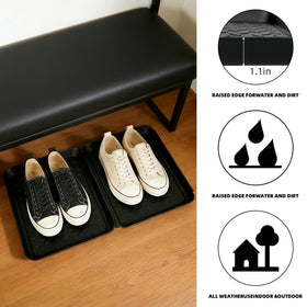 Kabquluz entryway shoe mat helps keep space tidy
