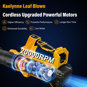 Kaelynne 540 CFM and 170 MPH power for fast debris clearing.