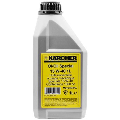 Kärcher pump oil synthetic 15W40 1L bottle front view for smooth pump operation