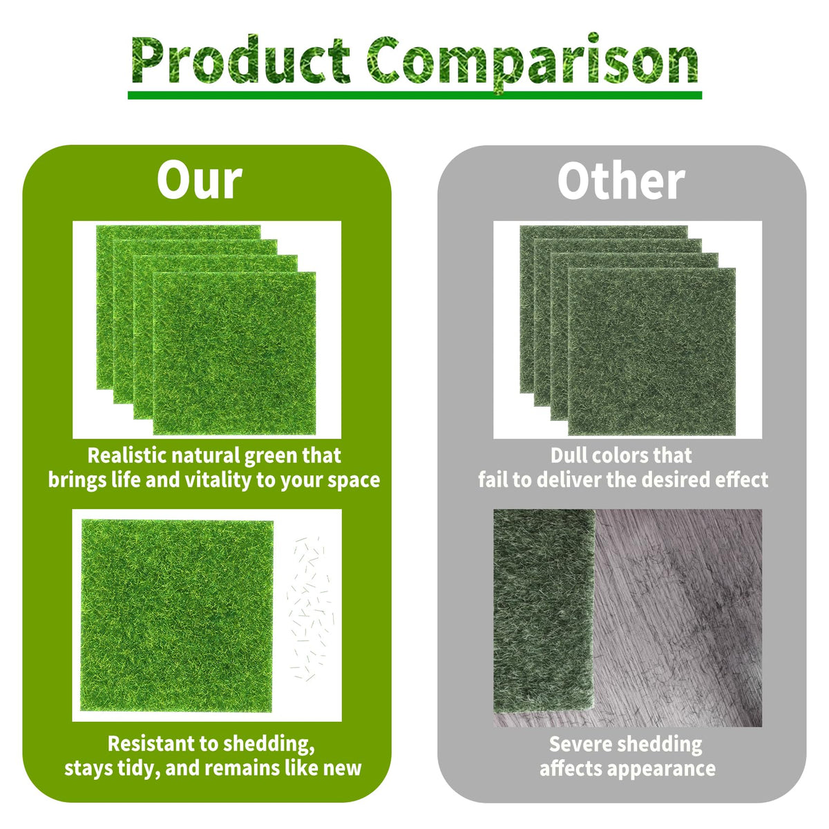 KAEZDD DIY grass mat for patio decor adds a touch of greenery.