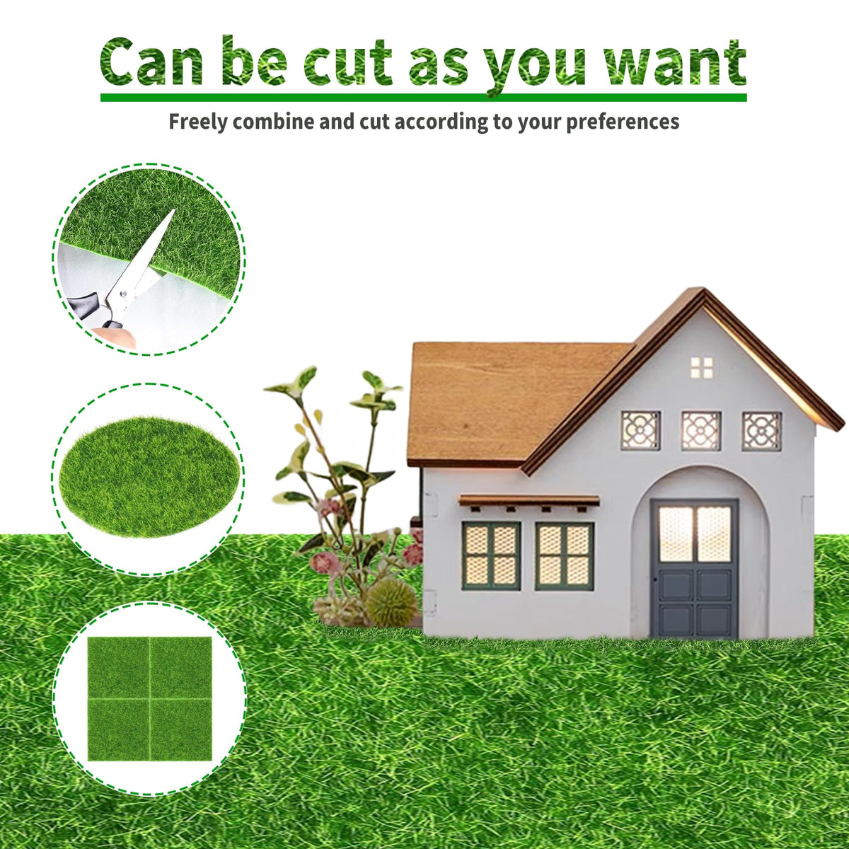 KAEZDD easy-clean grass squares simplify quick maintenance after crafting.