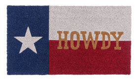 KAF Home Howdy Texas coir doormat, front view, durable for indoor and outdoor use.