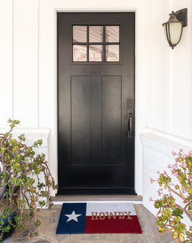 KAF Home Howdy Texas doormat for outdoor entryways—weather-resistant dirt protection.