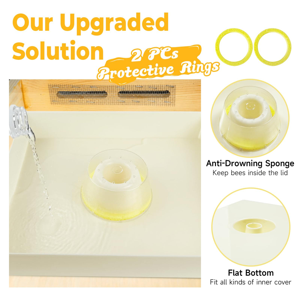 Durable seamless plastic design resists leaks inside the hive
