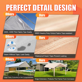 KAHLHAK carport cover ball bungee attachment keeps the top secured.