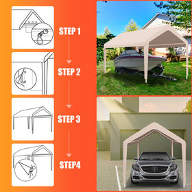 KAHLHAK carport cover easy assembly with included bungees for secure fitting.