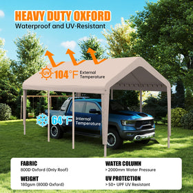 KAHLHAK carport cover legs skirt design with hooks improves frame security.