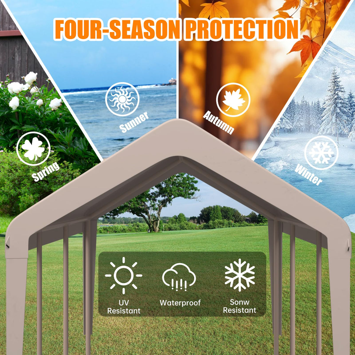 KAHLHAK carport cover versatile use for backyard, campground, and job sites.