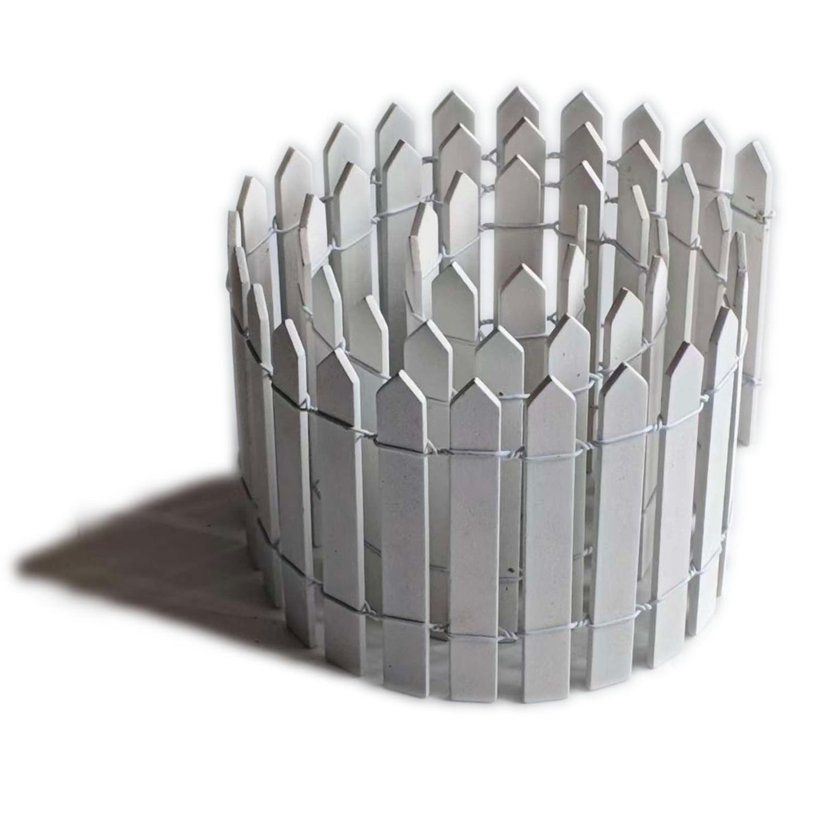 Kai Dream mini fence white 4in tall adds clean borders to fairy gardens and planters.