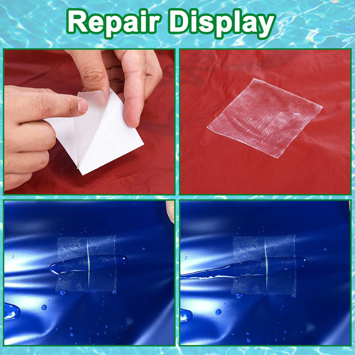 Kaiheng patch on inflatable pool tube in use