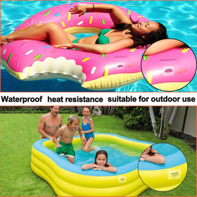 User-friendly self-adhesive patch reduces replacement costs for inflatables.
