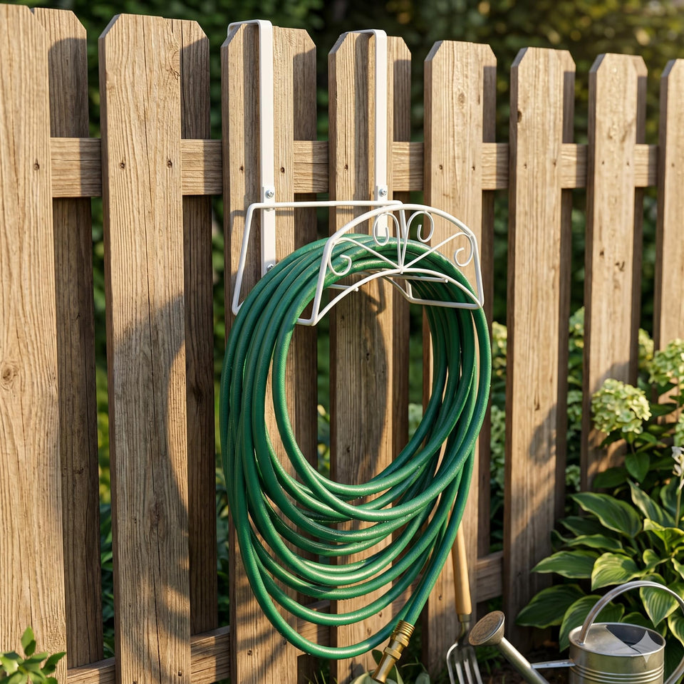 Kaileyouxiangongsi garden hose holder wall mount white – sturdy outdoor storage.