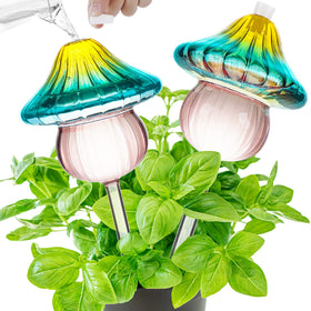 Kaimfdg 11oz large watering globe with mushroom gradient for effortless plant hydration.