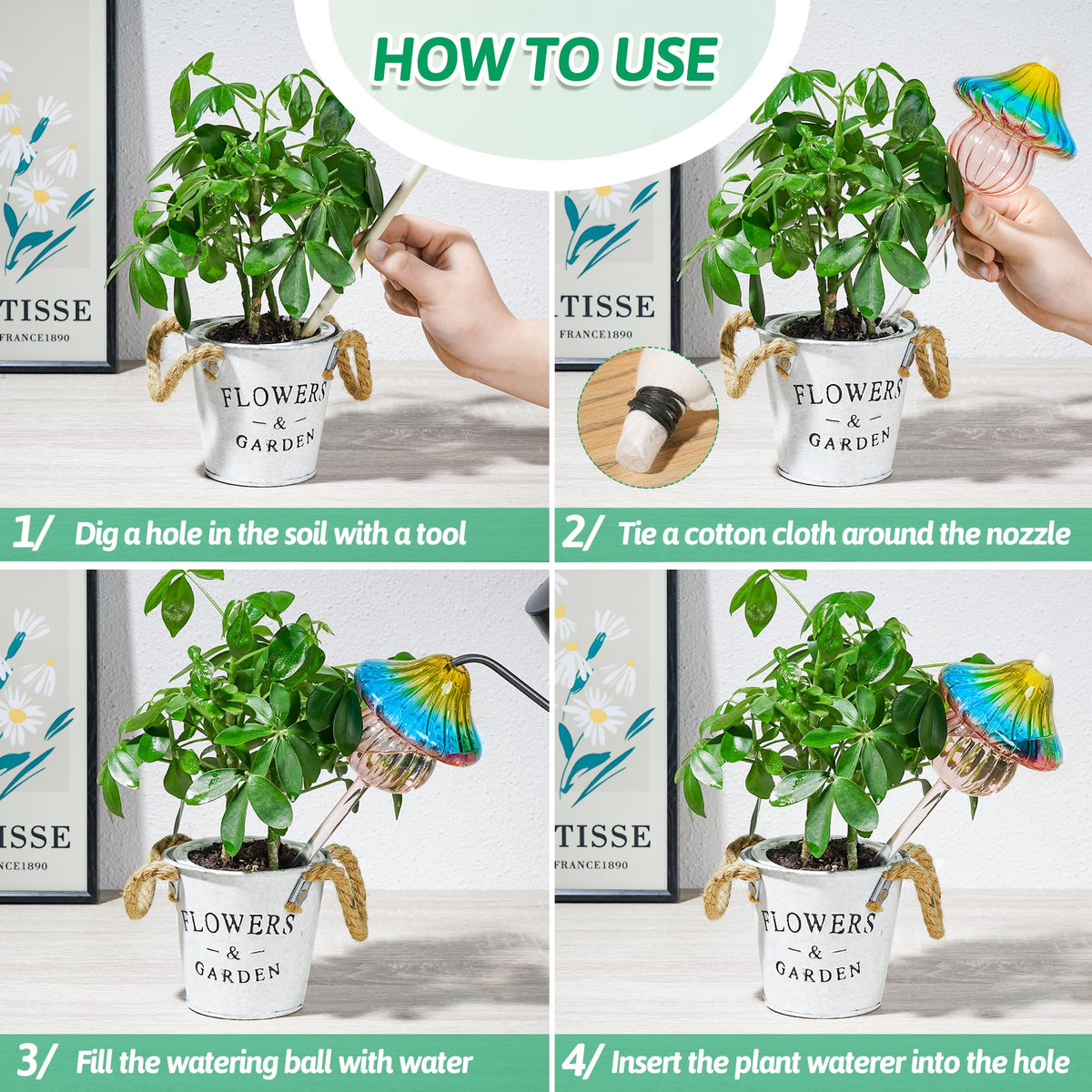 Kaimfdg adjustable-flow globes prevent overwatering by tilting to regulate water.