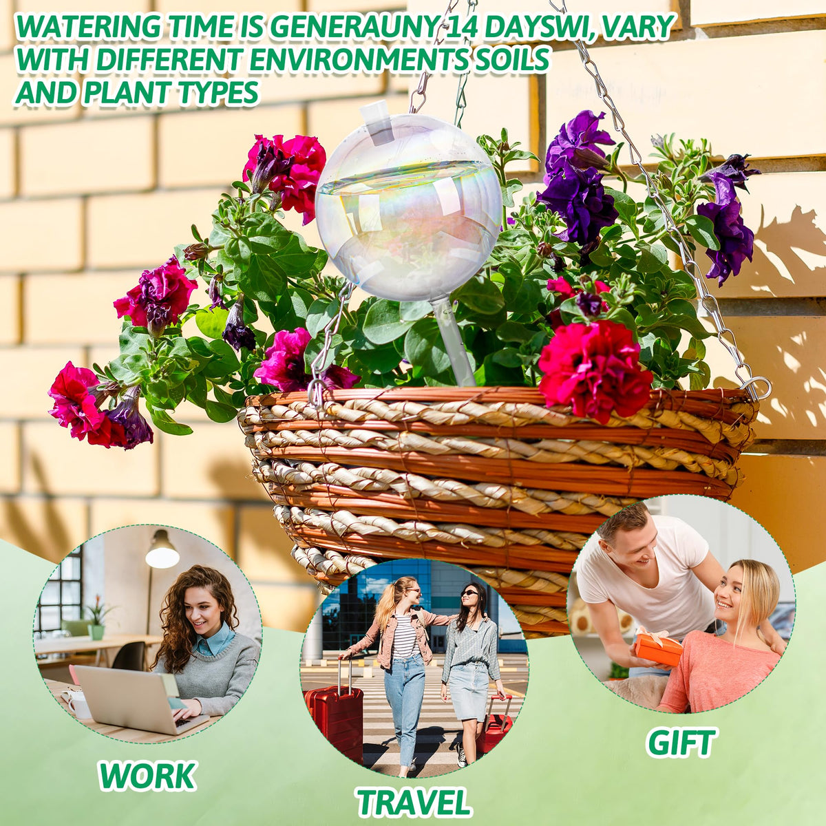 Kaimfdg durable glass watering kit with brush included.