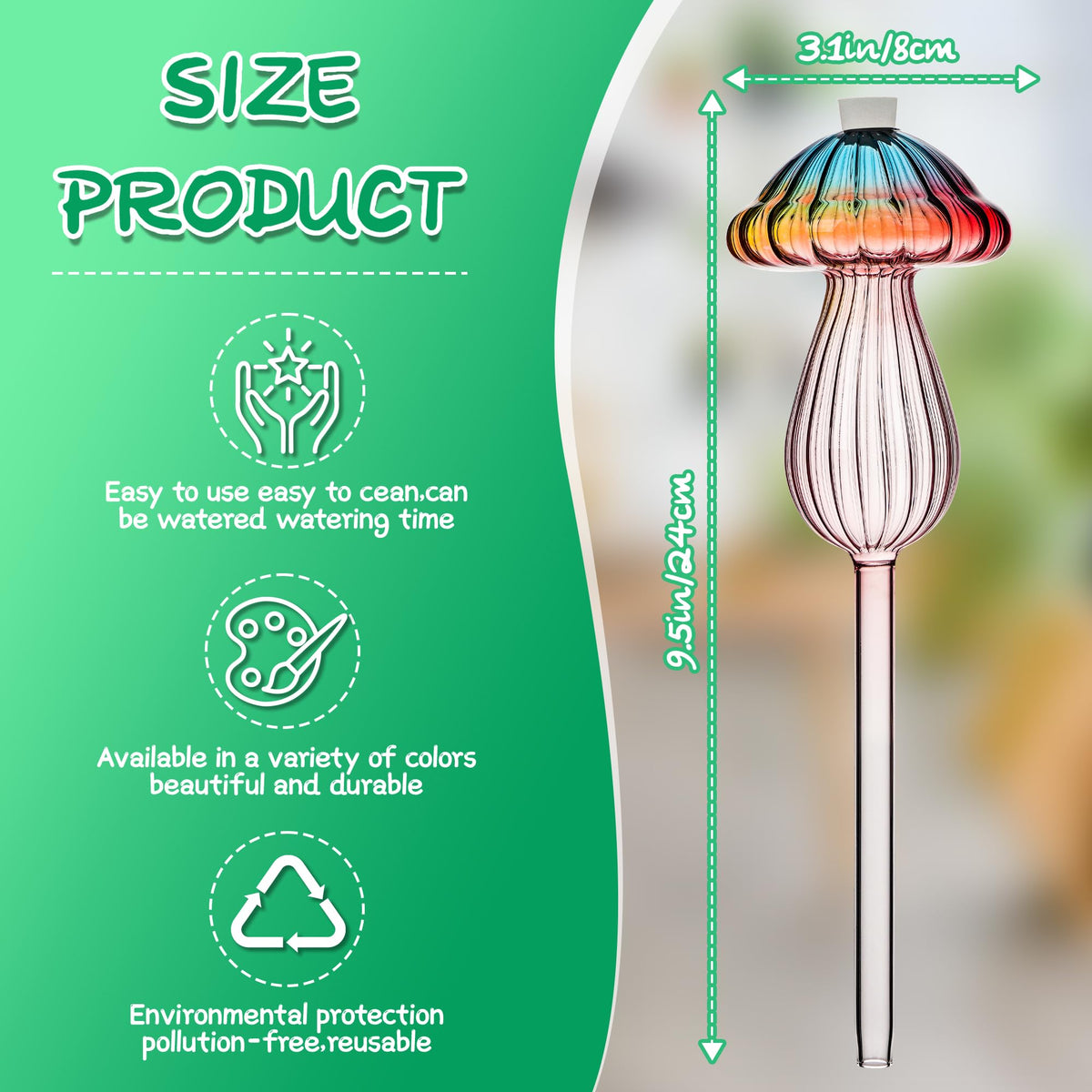 Kaimfdg rainbow gradient globes pack shows decorative plant care set.