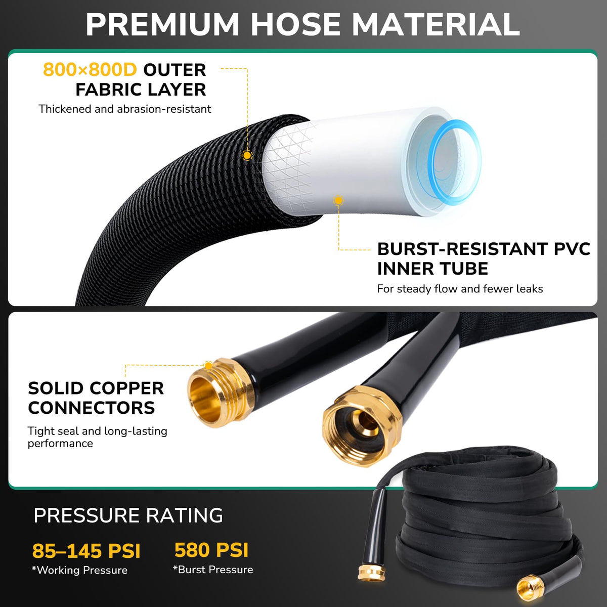 KAINGA kink-free hose ensures smooth water flow during watering and cleaning