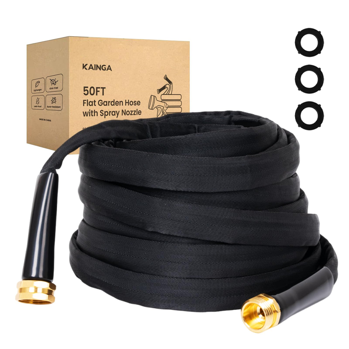 KAINGA lightweight flat hose ready for easy handling and storage