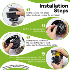 Compatibility list covers Echo, Stihl, Ryobi, Dewalt, and more.
